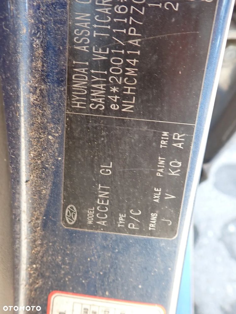 CZĘŚCI - Hyundai Accent III MC 1,4 16V 71KW 97KM G4EE SEDAN LAKIER KQ 2007r. INDEX - 9082 - 13