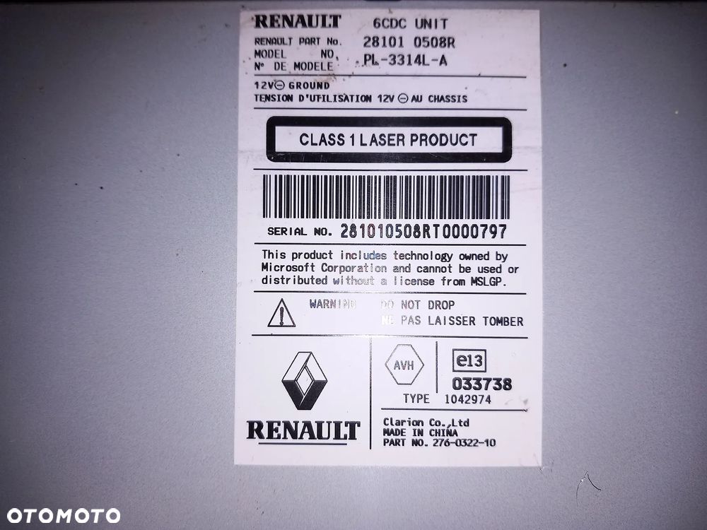 Radio oryginalne Renault 281010508R - 2