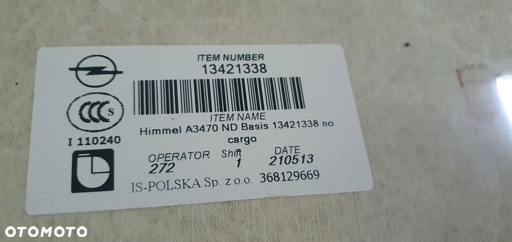 Tapicerka podsufitka sufit 7 osób Opel Zafira C 13421338 - 5