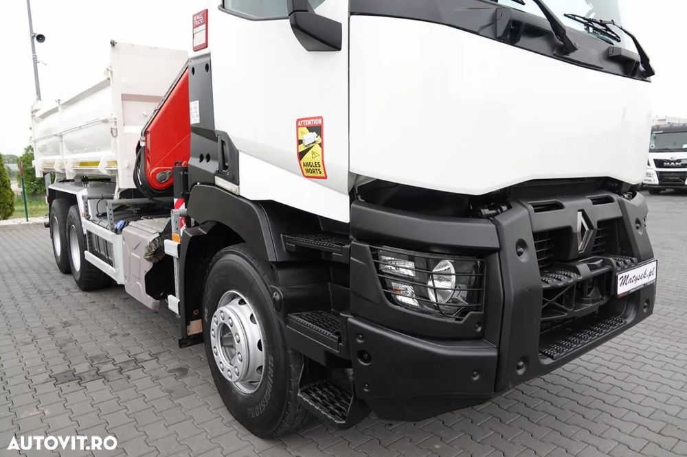 Renault C 380 / 6x4 / TIPPER 3 LATE + HDS FASSI F135 / HYDROBRA / EURO 6 / RADIO CONTROL / ROTATOR / BORDMATIC - 12