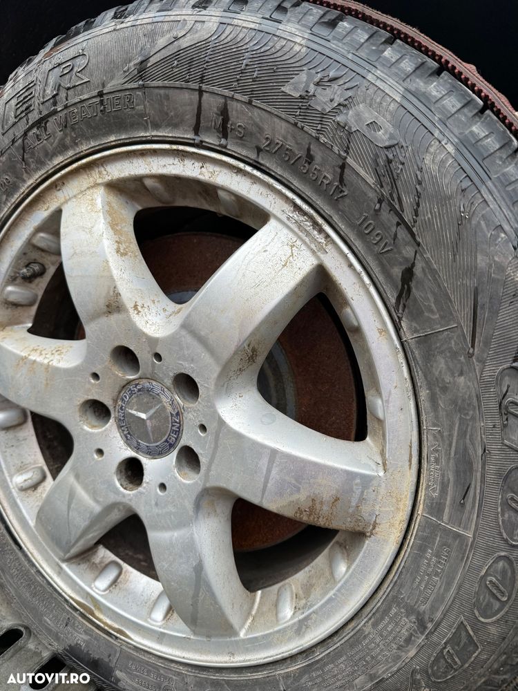 Set jante  4 bucăți roți Mercedes r17 originale ML stare tehnică perfectă - 2