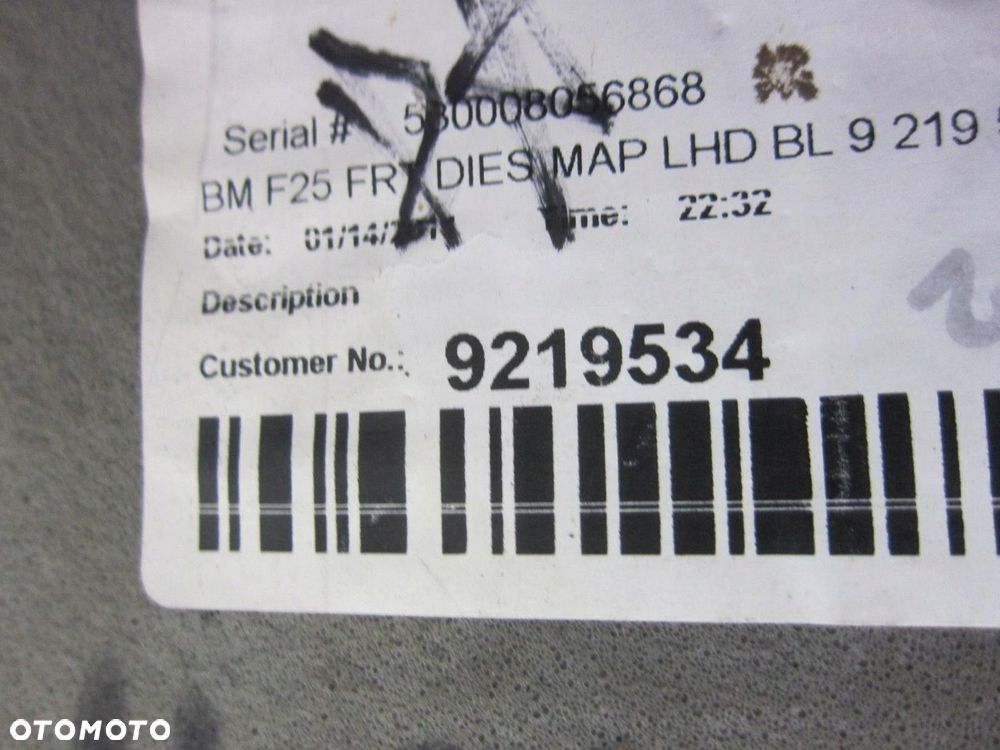 BMW X3 F25 DYWAN WYKŁADZINA PRZEDNIA PRZÓD CZARNA EURO 9219534 51479219534 - 8