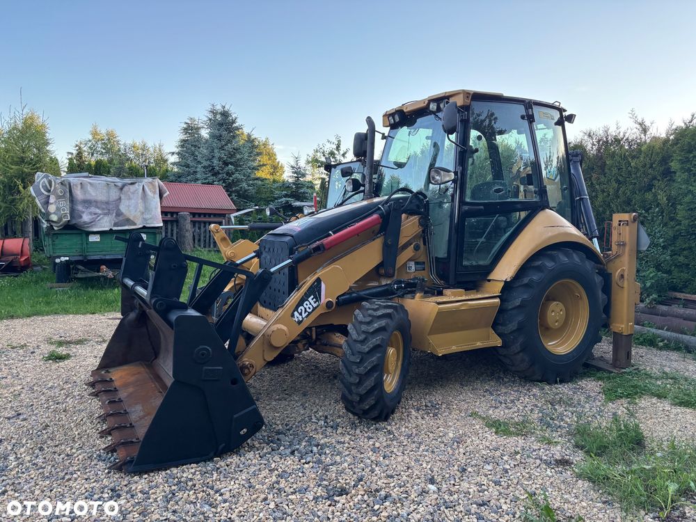 Caterpillar CAT 428E 2008r 4x4 koparko ładowarka teleskop widły rekin - 4