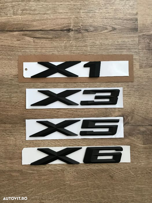 Emblema Scris Spate Logo Litere Portbagaj BMW X1 X3 X5 X6 Crom Negru - 2