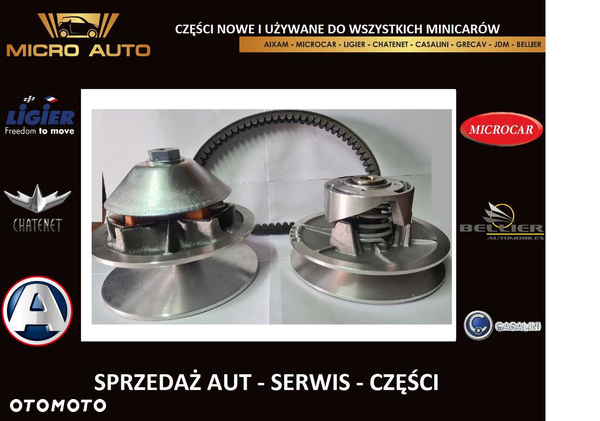 Zestaw sprzęgło wariator pas napędowy Microcar Ligier JDM Grecav 631