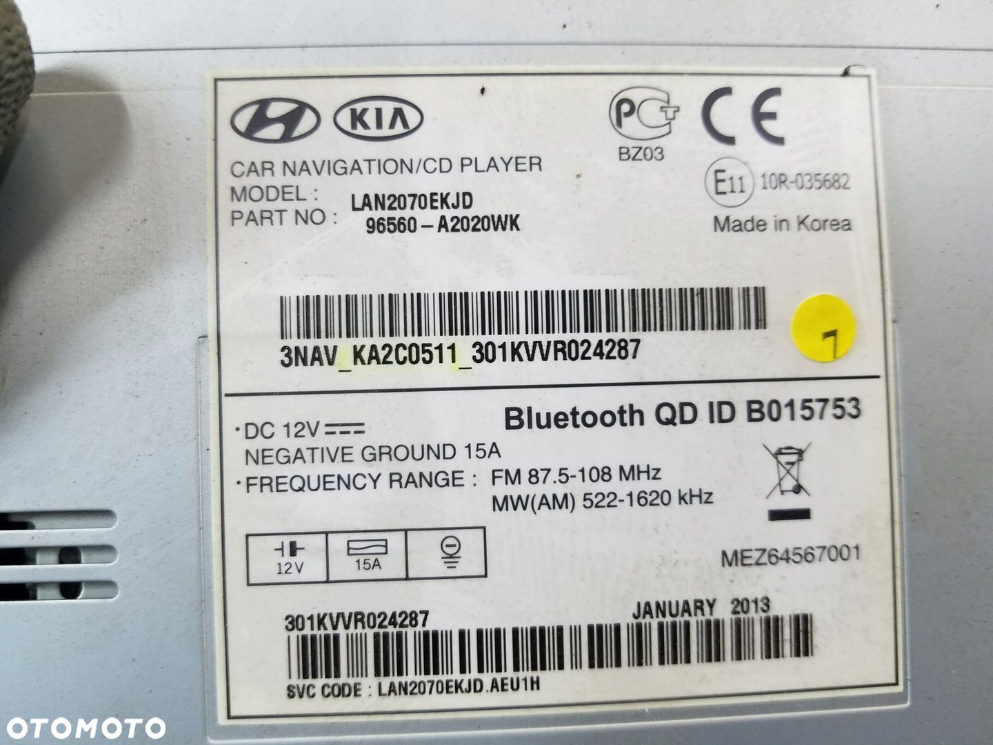 RADIO CD NAWIGACJA KIA CEED II 96560-A2020WK - 8