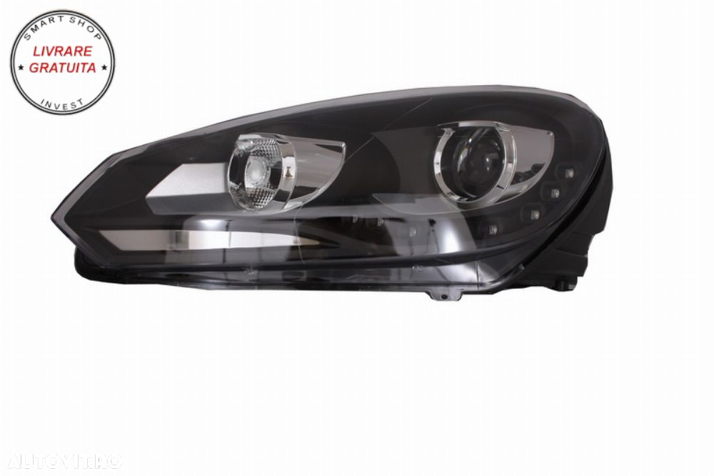 Faruri LED VW Golf 6 VI (10.2008-2012) DAYLIGHT DRL GTI Look Negru- livrare gratuita - 4