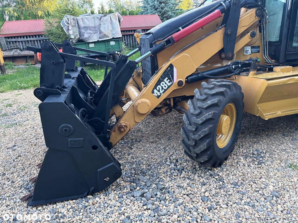Caterpillar CAT 428E 2008r 4x4 koparko ładowarka teleskop widły rekin - 19