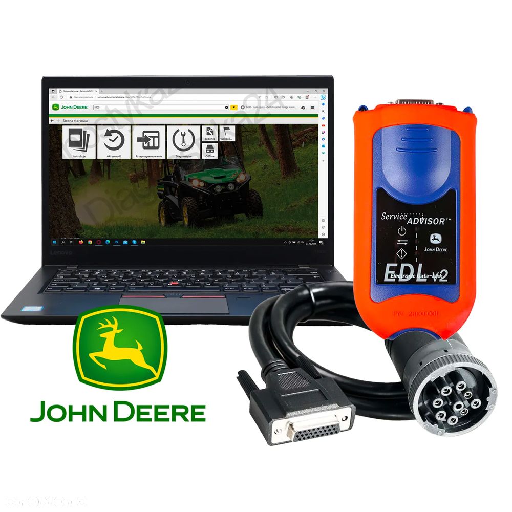 ZESTAW DIAGNOSTYCZNY John Deere EDL V2 Maszyny Rolnicze + Laptop GWARANCJA - 1
