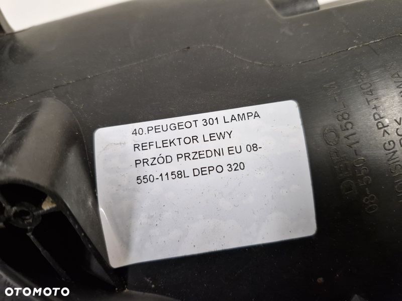 PEUGEOT 301 LAMPA LEWY PRZÓD LEWA PRZEDNIA REFLEKTOR EU 08-550-1158L - 9