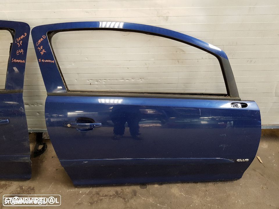 PORTA FRONTAL FRENTE DIREITA OPEL CORSA D 3 PORTAS FECHO ELEVADOR MOTOR PUXADOR VIDRO - 1