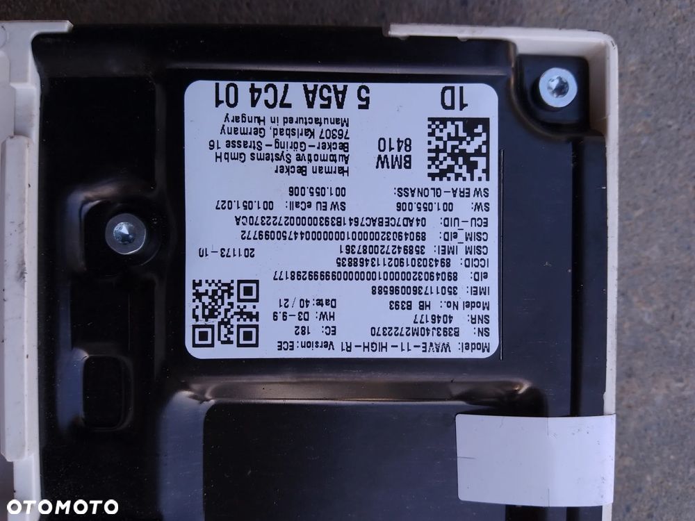 BMW 3 F30 F35 E30 MODUŁ STEROWNIK 5A5A7C401 - 3