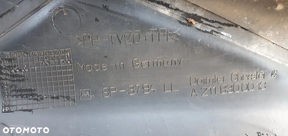 Podszybie osłona podszybia Mercedes E Klasa W211 A2118300013 - 7