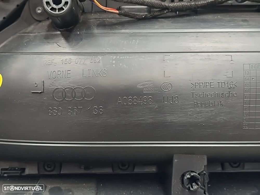 Quartela forra da porta esquerda originais para Audi TT 2016+ cabrio 8s - 7