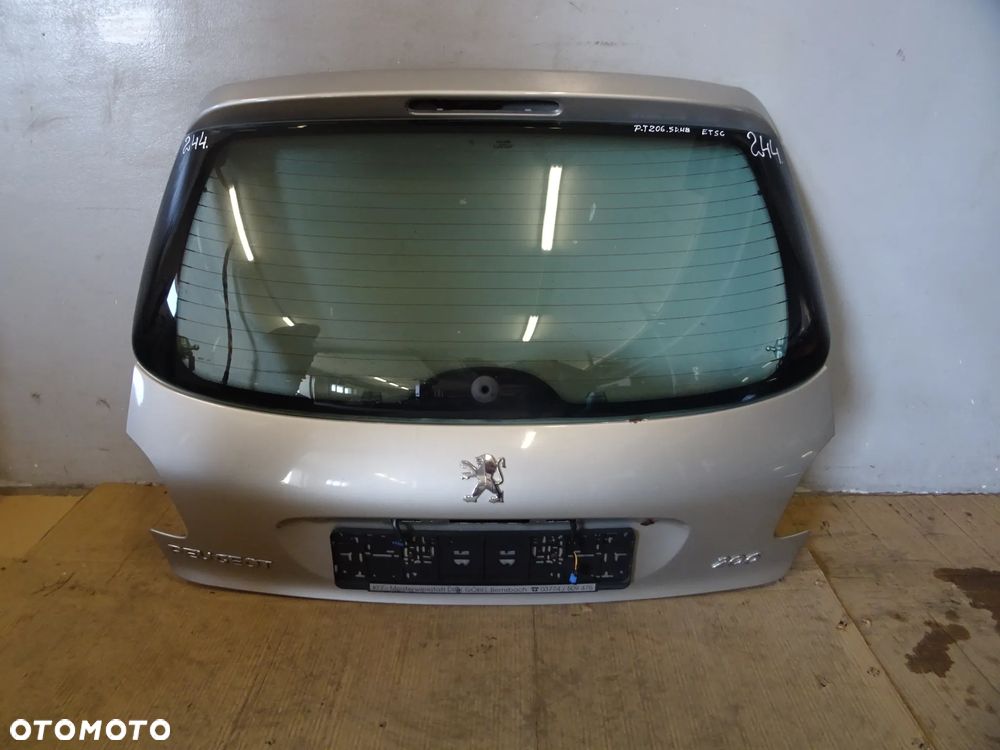 KLAPA TYŁ TYLNA SZYBA POKRYWA BAGAŻNIKA PEUGEOT 206 LAK: ETSC NR244 - 1