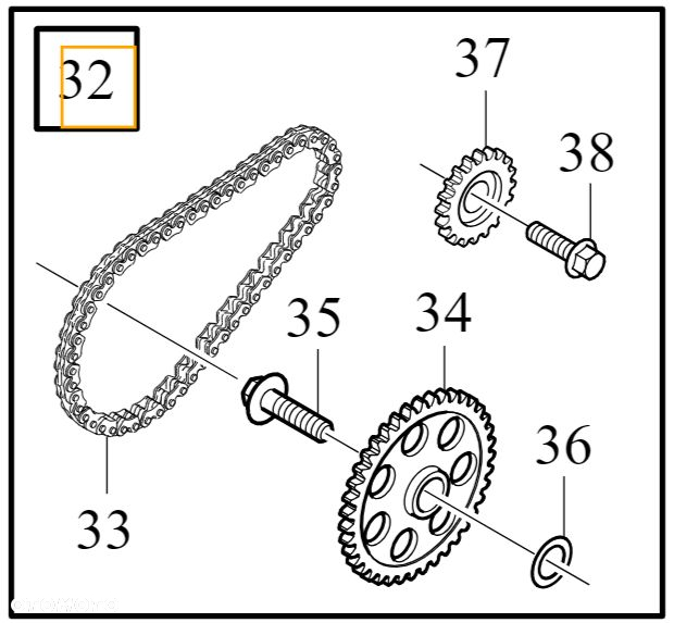 VOLVO S60 V60 S90 V90 XC40 XC60 XC90 zestaw lancuch pompy oleju OE 31320737 - 2