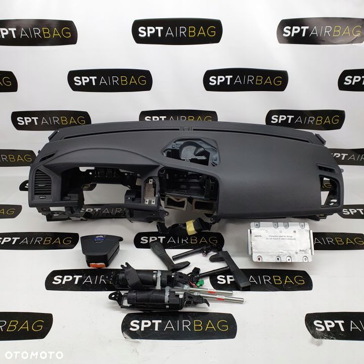 VOLVO XC60 DESKA ROZDZIELCZA KONSOLA KOKPIT PULPIT PODUSZKI AIRBAG AIR BAG PASY DOPINACZE KIT SET - 1