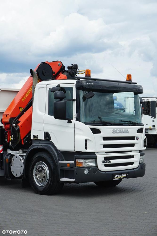 Scania / P 420 / 8 X 4 / TRIDEM / SKRZYNIOWY + HDS / PALFINGER PK 26002 / WYS. 12 M / DŁ. 8 M - 36