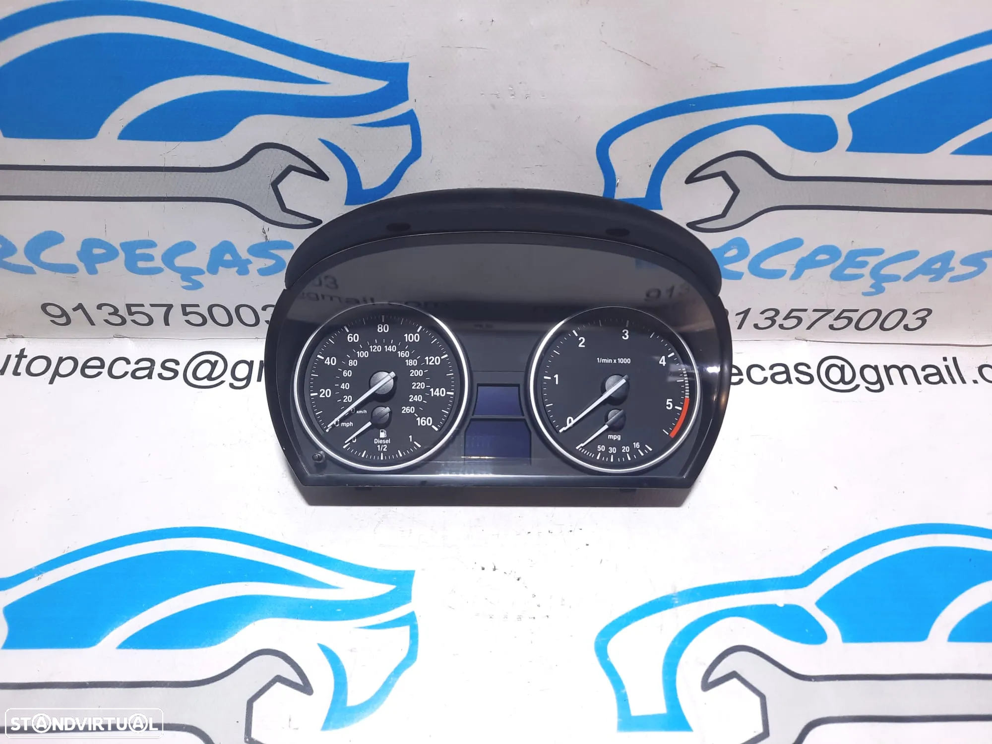 QUADRANTE MOSTRADORES PAINEL INSTRUMENTOS MPH KM SIEMENS BMW SERIE 3 E90 2.0D E91 E92 E93 2.0D 9130231 01 IK913023101I - 2