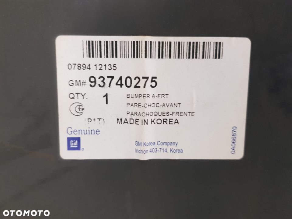 CHEVROLET AVEO T200 DAEWOO KALOS HB/SEDAN 5D ZDERZAK PRZÓD PRZEDNI NOWY ORYDGINAŁ 93740275 - 12