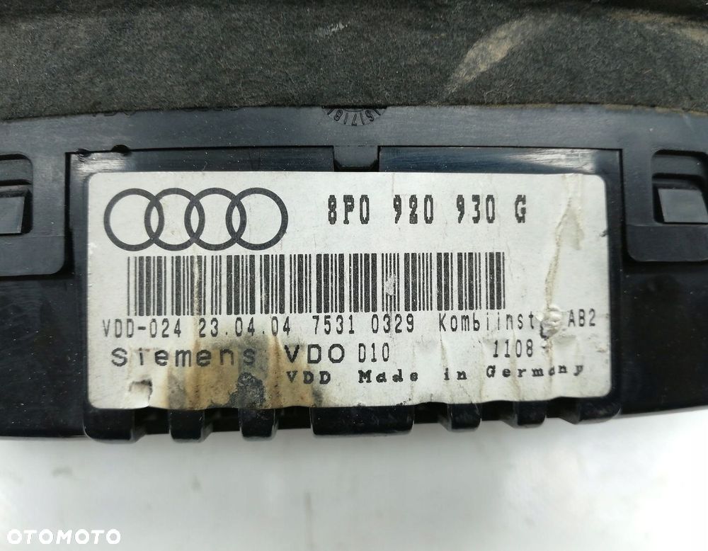 ZEGARY LICZNIK AUDI A3 8P 2.0 FSI 8P0920930G - 5