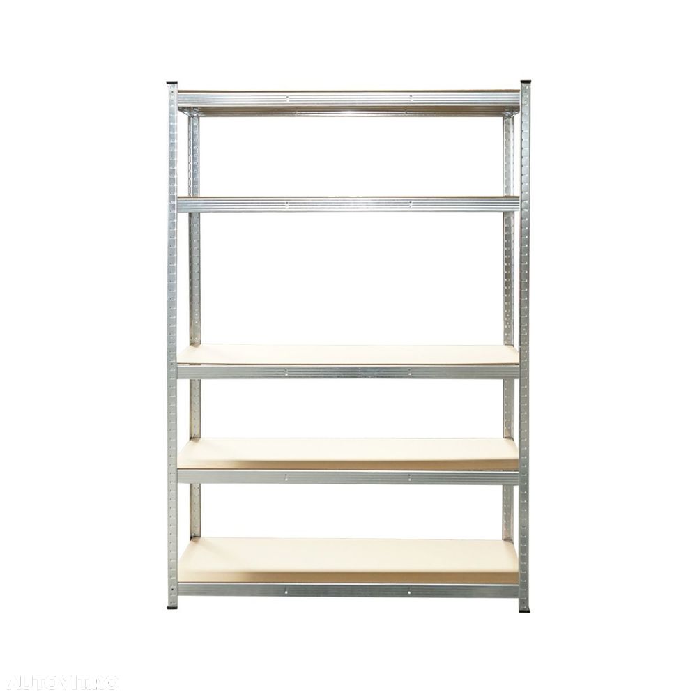 Raft metalic cu 5 polite MDF, 180x120x40cm, 250kg/polita, montaj fara suruburi, galvanizat - 1