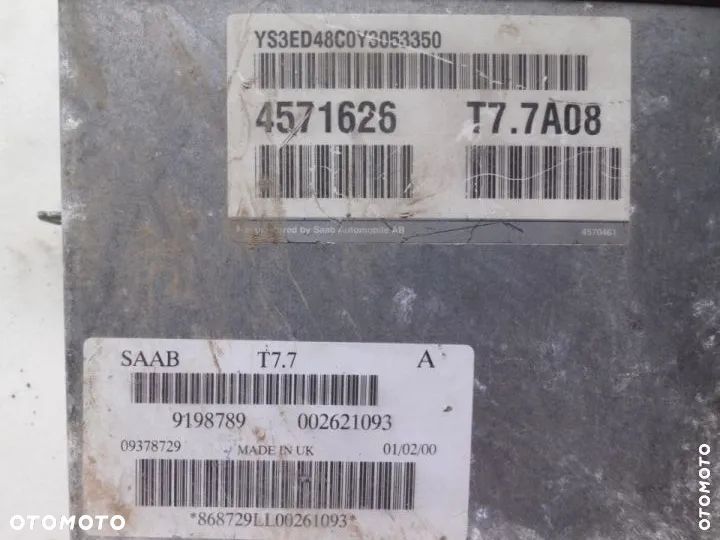 MODUŁ STEROWNIK SILNIKA ECU SAAB 9-5 2.3T 4571626 T7.7A08 9198789 - 2