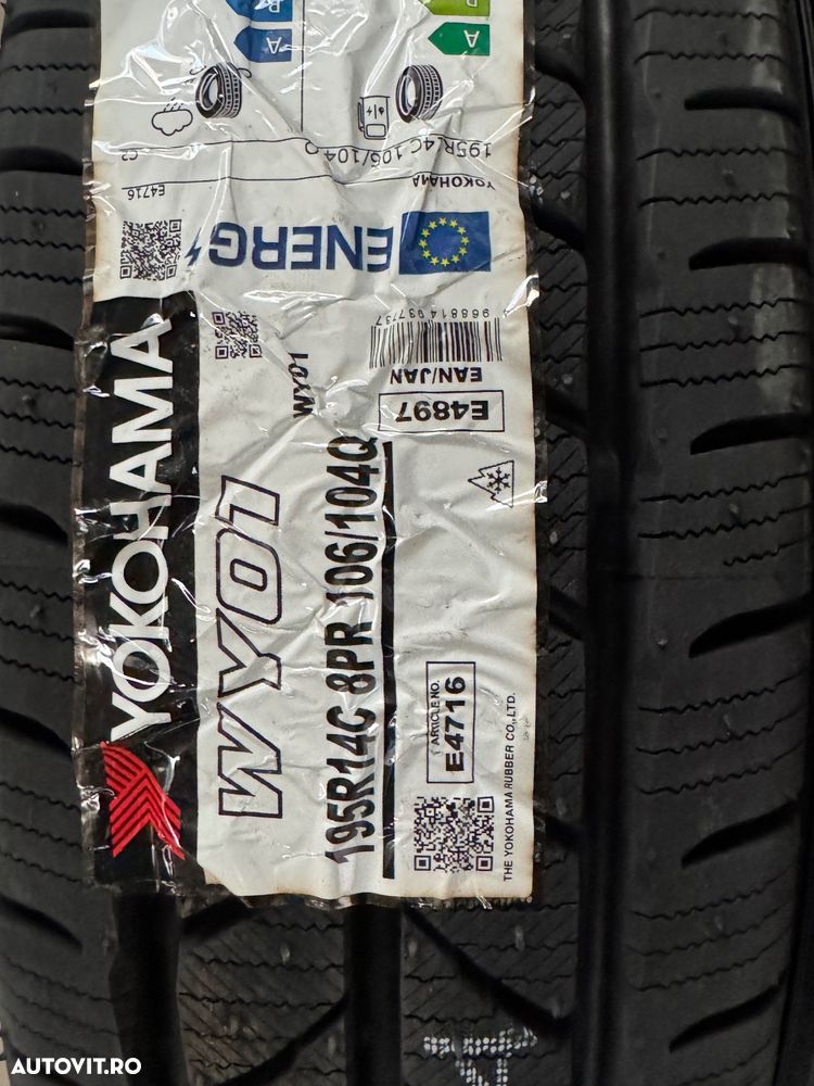 Vând 4 anvelope 195R14c Yokohama de iarnă noi - 3