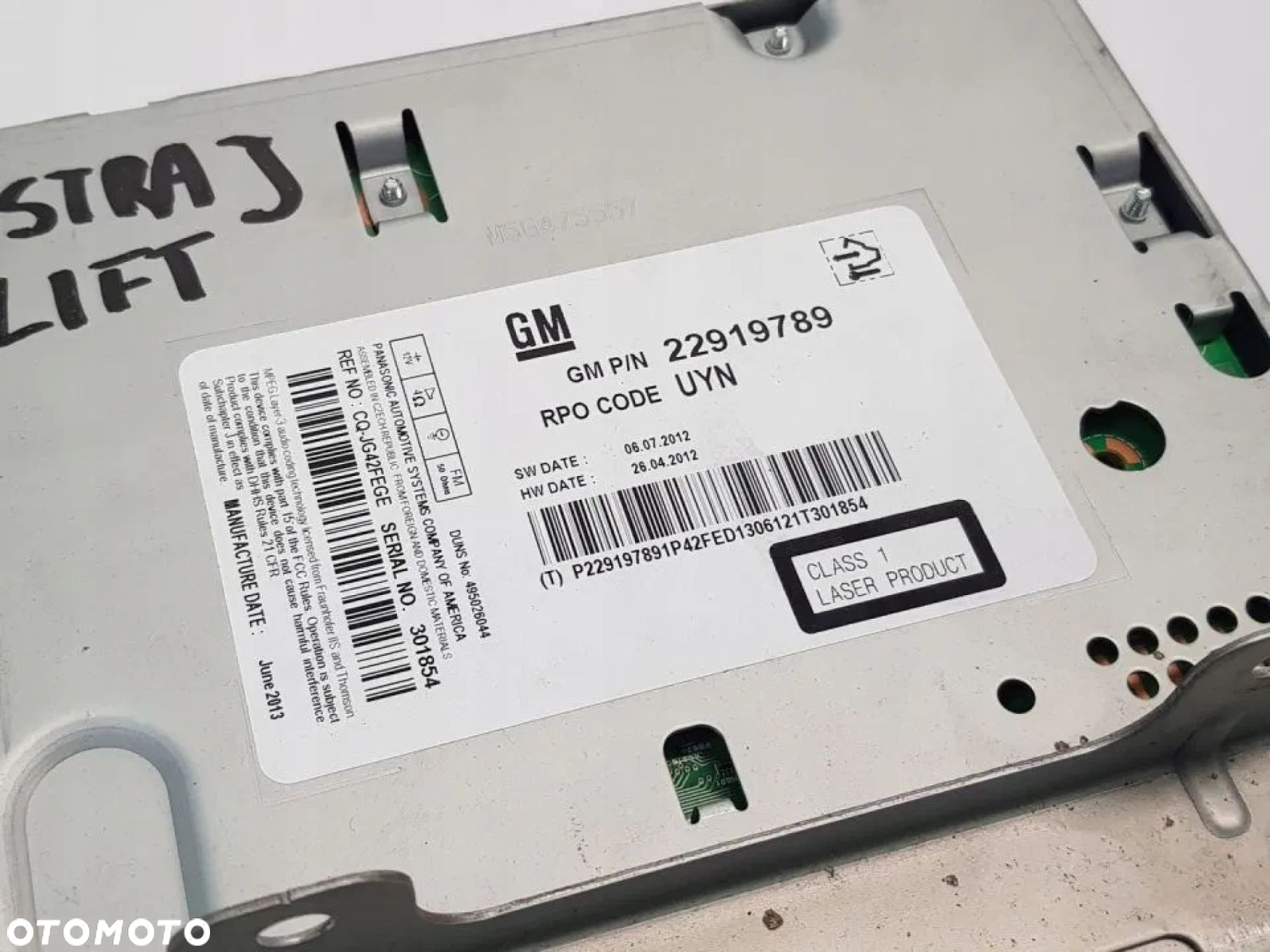 RADIO NAPĘD CZYTNIK CD OPEL INSIGNIA A ASTRA J IV - 2