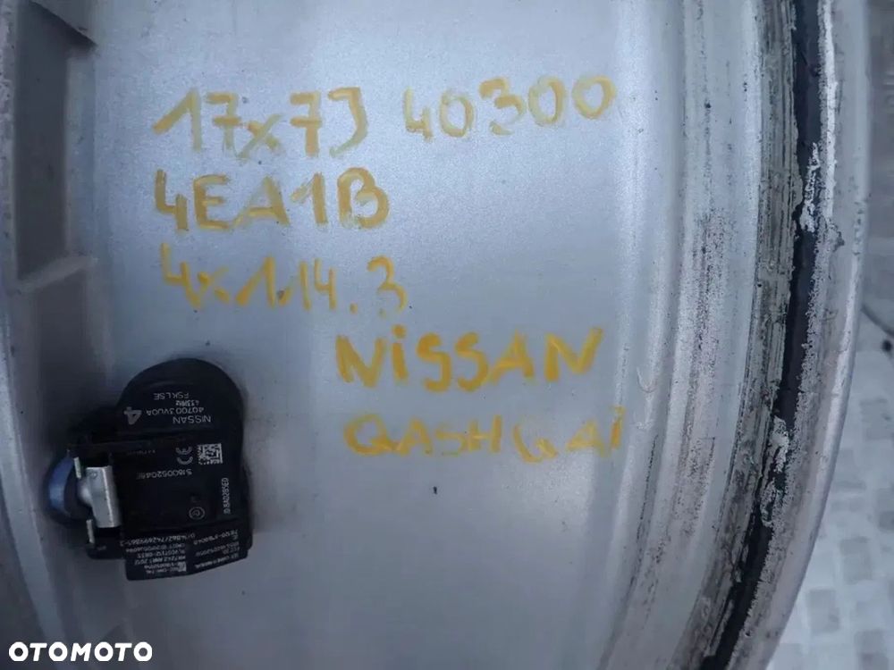 FELGI ALUMINIOWE NISSAN 5X114,3 7X17 ET 40 40300-4EA1B CZUJNIKI RADOM - 9