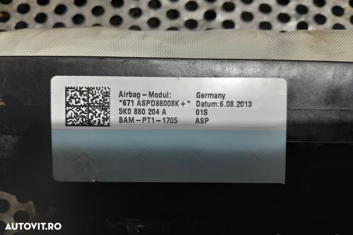 Airbag pasager 5K0880204A 5K0880204A Volkswagen VW Tiguan 1 [facelift - 3