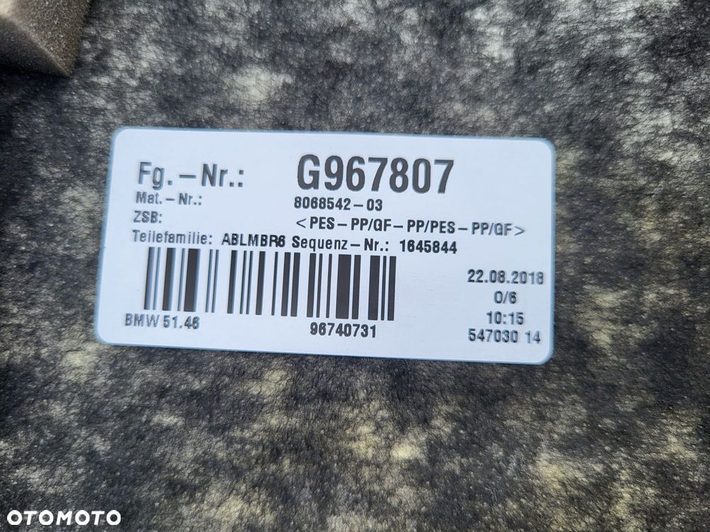 Półka Alcantara Roleta elektryczna BMW 5 m5 f90 G30 - 5