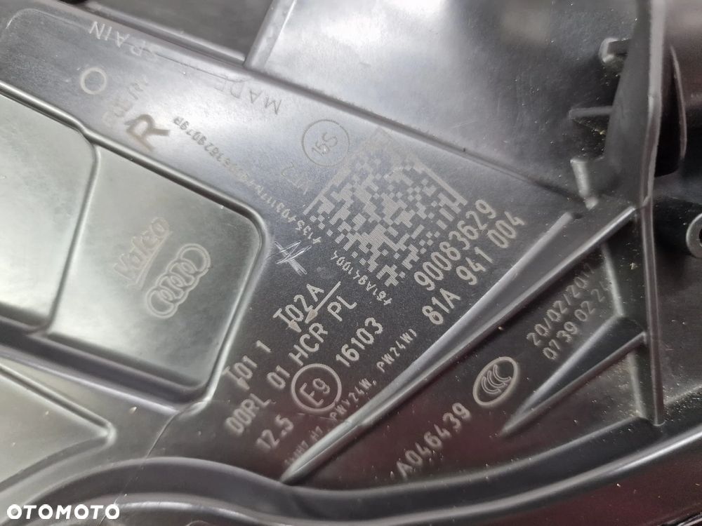 AUDI Q2 81A PRAWA LAMPA PRZEDNIA PRZÓD ZWYKŁA , NR 81A941004 , ŁADNA , NIEUSZKODZONA , NR AUKCJI LA772 - 7
