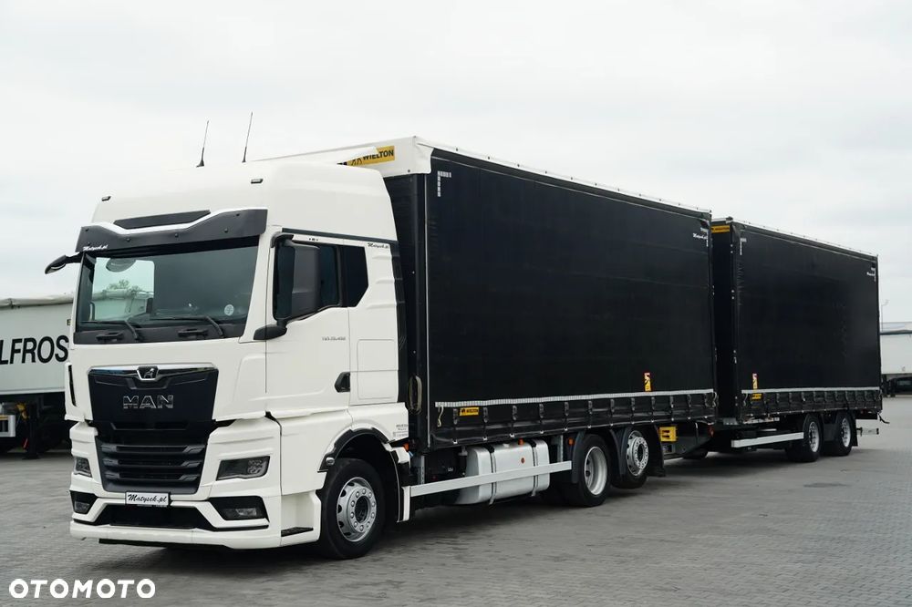 MAN TGX 26.480 / ZESTAW TANDEM 120 M3 / PRZEJAZDOWY / MEGA / OŚ PODNOSZONA / DACH PODNOSZONY / KAMERA / + PRZYCZEPA WIELTON / OŚ PODNOSZONA / OSIE SAF - 2