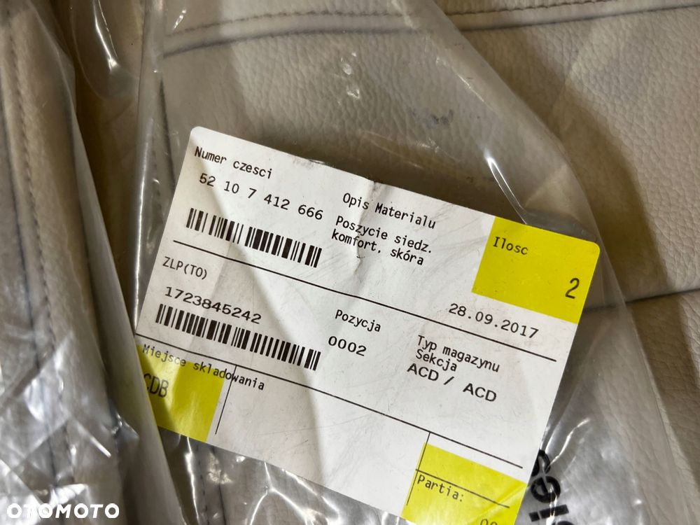 POSZYCIE SKÓRA FOTELA BMW G11 52107412666 - 4