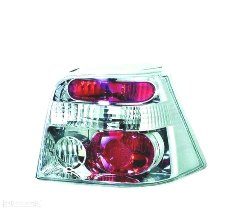 FAROLINS TRASEIROS GOLF 4 MK IV 97-03 CROMADO HALOGENEO - 1