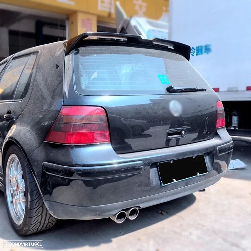 Aileron / lip / spoiler traseiro em plástico ABS (por pintar ou em preto piano brilhante) para VW Golf 4, 3/5 portas hatchback 1998-2004 - 2