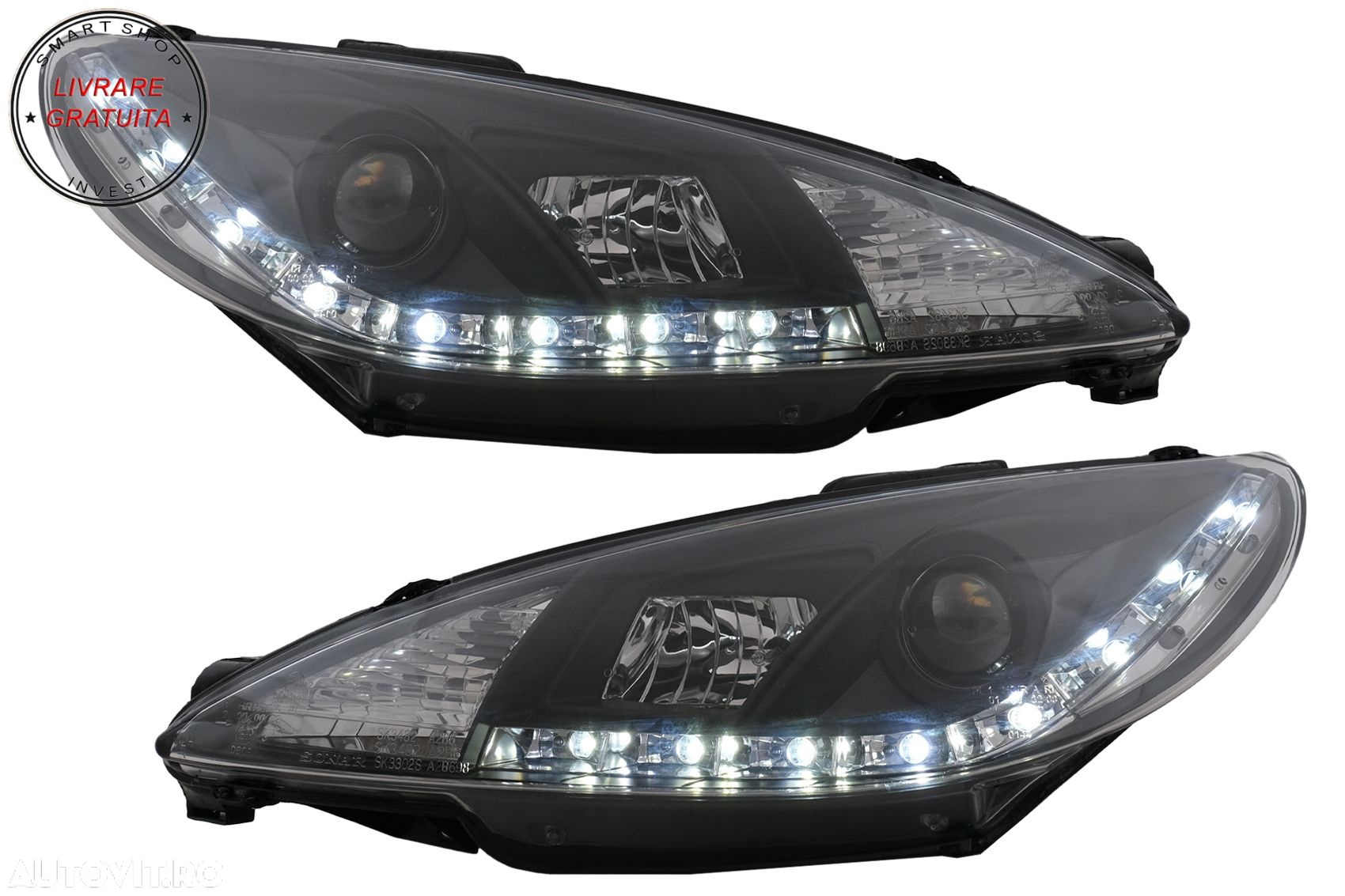 Faruri LED DRL Peugeot 207 (05.2006-06.2012) Negru- livrare gratuita - 6