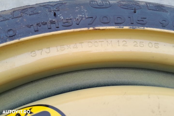 Roata de rezerva R15 T115/70D15 / 37J15X4T T115/70D15 / 37J15X4T Mazd - 3