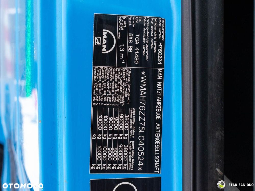 MAN TGA 41.480 8x8 PALFINGER PK 100002 HDS Żuraw Fly Jib Wciągarka - 24