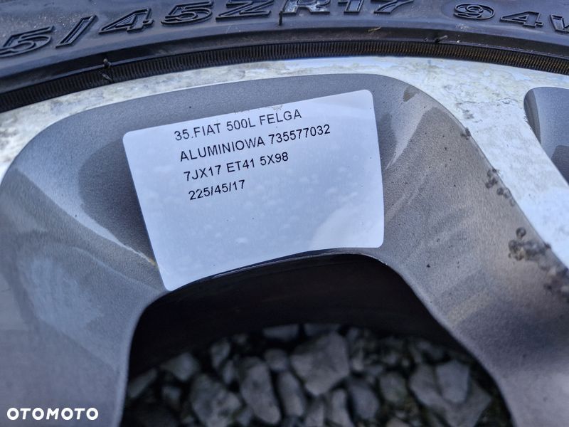 FIAT 500L FELGA ALUMINIOWA KOŁO ZAPASOWE 17 '' 7J ET41 5x98 225/45/R17 735577032 - 3