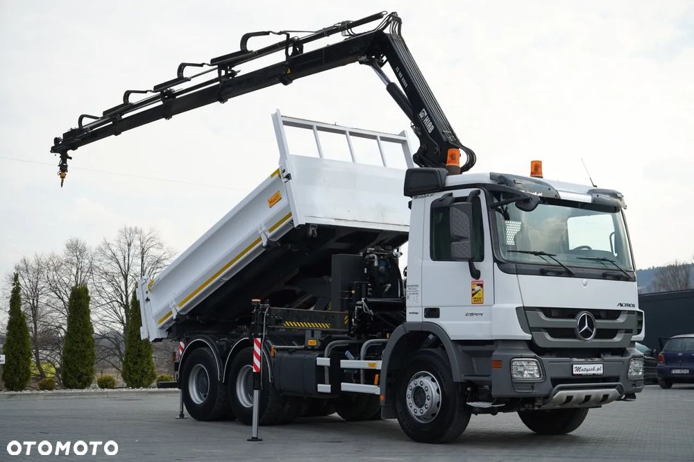 Mercedes-Benz ACTROS  2644 / 6X4 / WYWROTKA / 2X HYDROBURTA  / + HDS HIAB 166 ES-5  / PILOT /  ROTATOR / EPS + SPRZĘGŁO / EURO 5 - 6