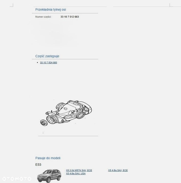 MOST DYFER DYFERENCJAŁ TYŁ PRZÓD  BMW X5 E53 LIFT 3.0D 4.6IS 3,91 - 3