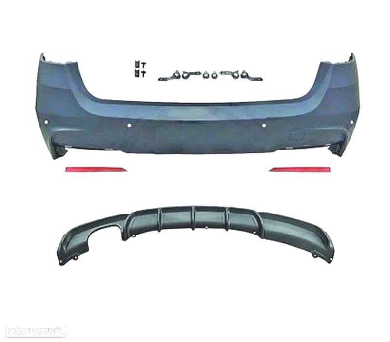 PÁRA-CHOQUES TRASEIRO BMW F31 TOURING LOOK M PERFORMANCE PDC SAIDA ESQUERDA - 2
