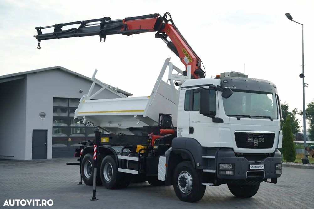 MAN TGS 26.440 / 6x4 / CAMION BASCULANTE / HIDROBID / BORDMATIC + PALFINGER PK 33002-EH / AUTOMAT / PILOT / EURO 5 - 11
