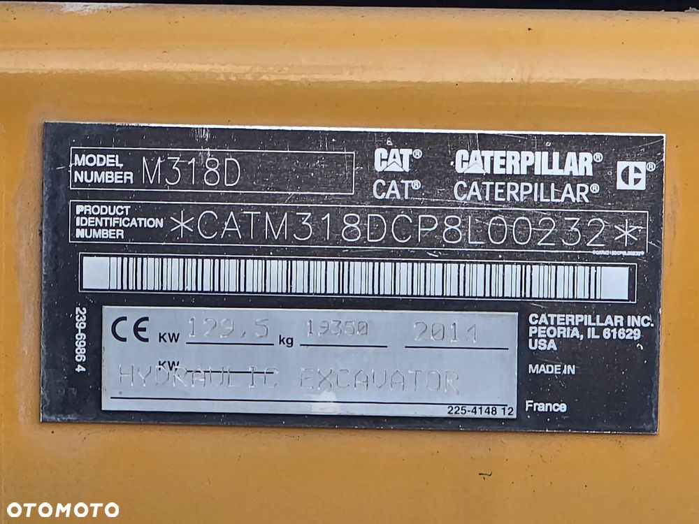 Caterpillar M318D, 2014 ROK, PODPORY + PŁUG - 13