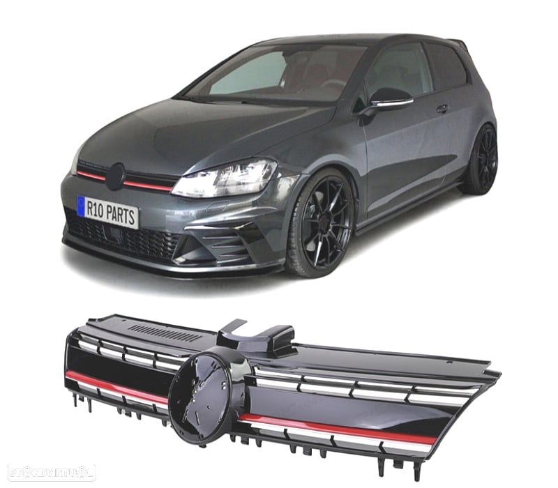 GRELHA FRONTALVW GOLF 7 12-17 LOOK R PRETO VERMELHO - 1
