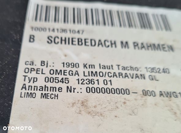 szyberdach dach przesuwny opel omega - 3