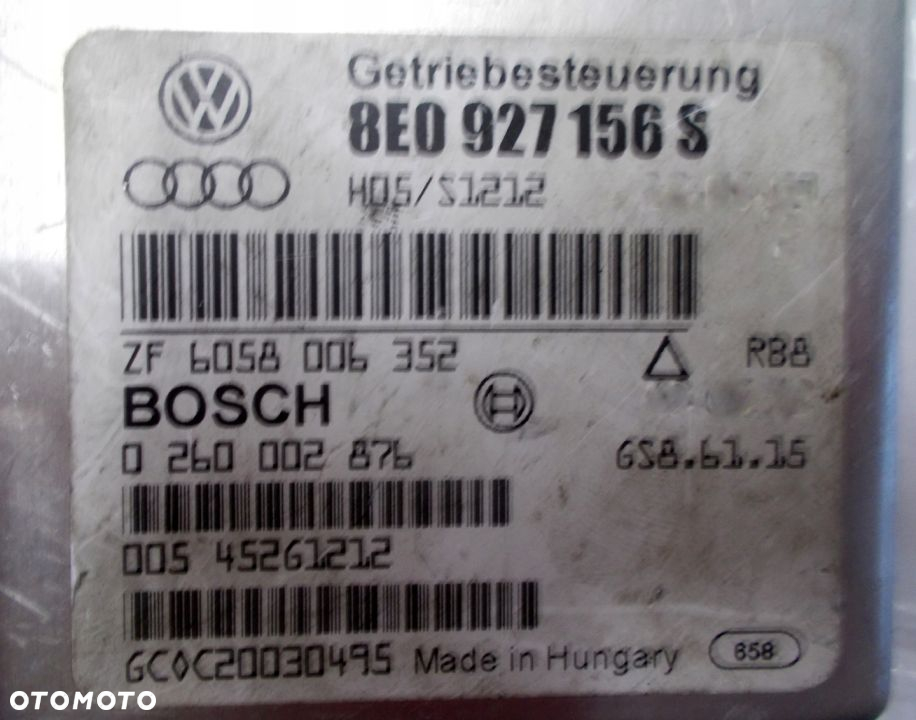 KOMPUTER SKRZYNI AUDI A4 B6 8E0927156S 0260002876 LUB Sharan Galaxy Alhambra 09B927750L - 3