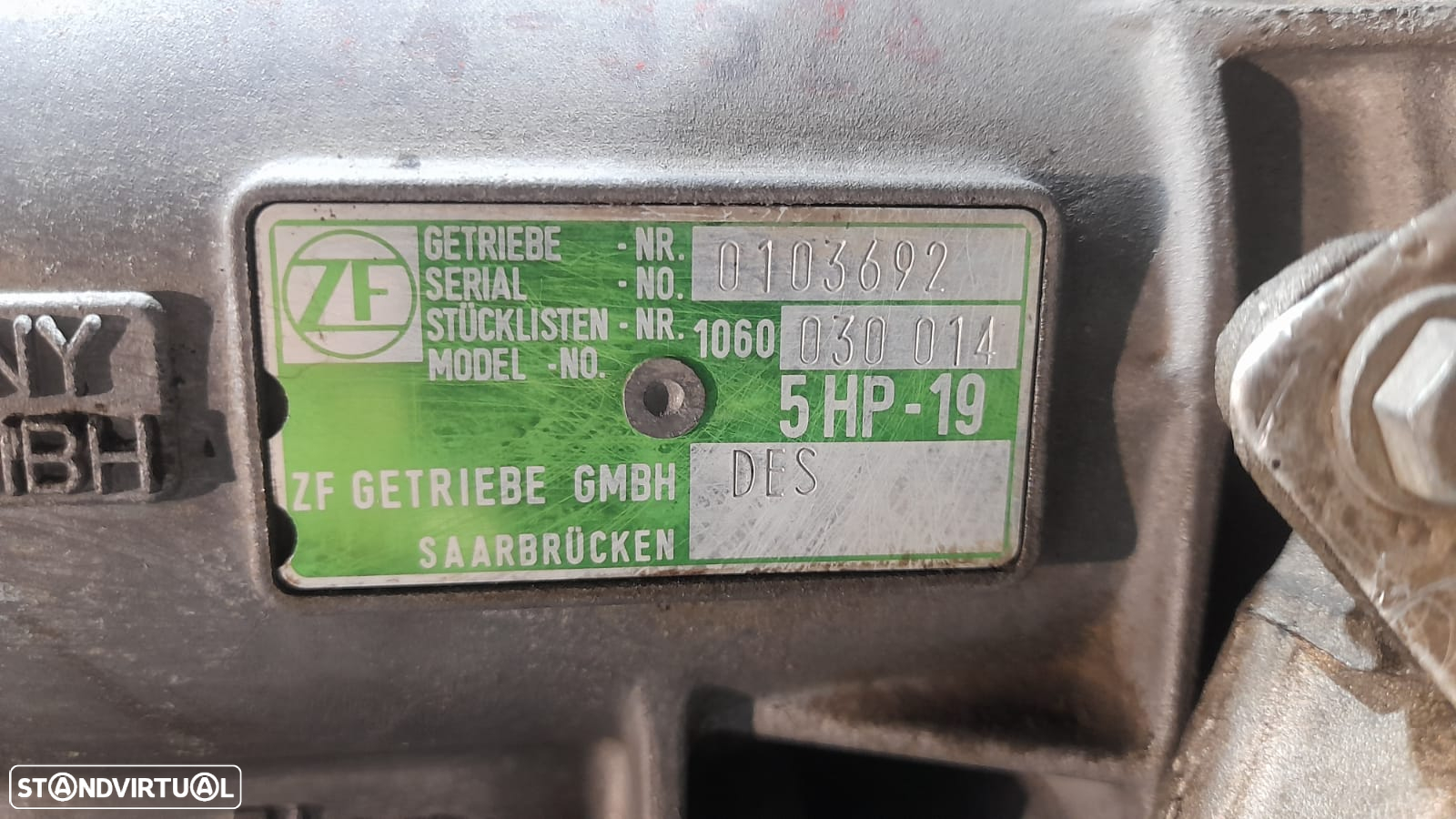 CAIXA VELOCIDADES AUTOMÁTICA AUDI A6 C5 2.4 V6 30V 165CV AGA DES 5HP19FL ZF0103692 ZF 0103692 1060030014 5HP19DES AUDI A4 B5 - 7